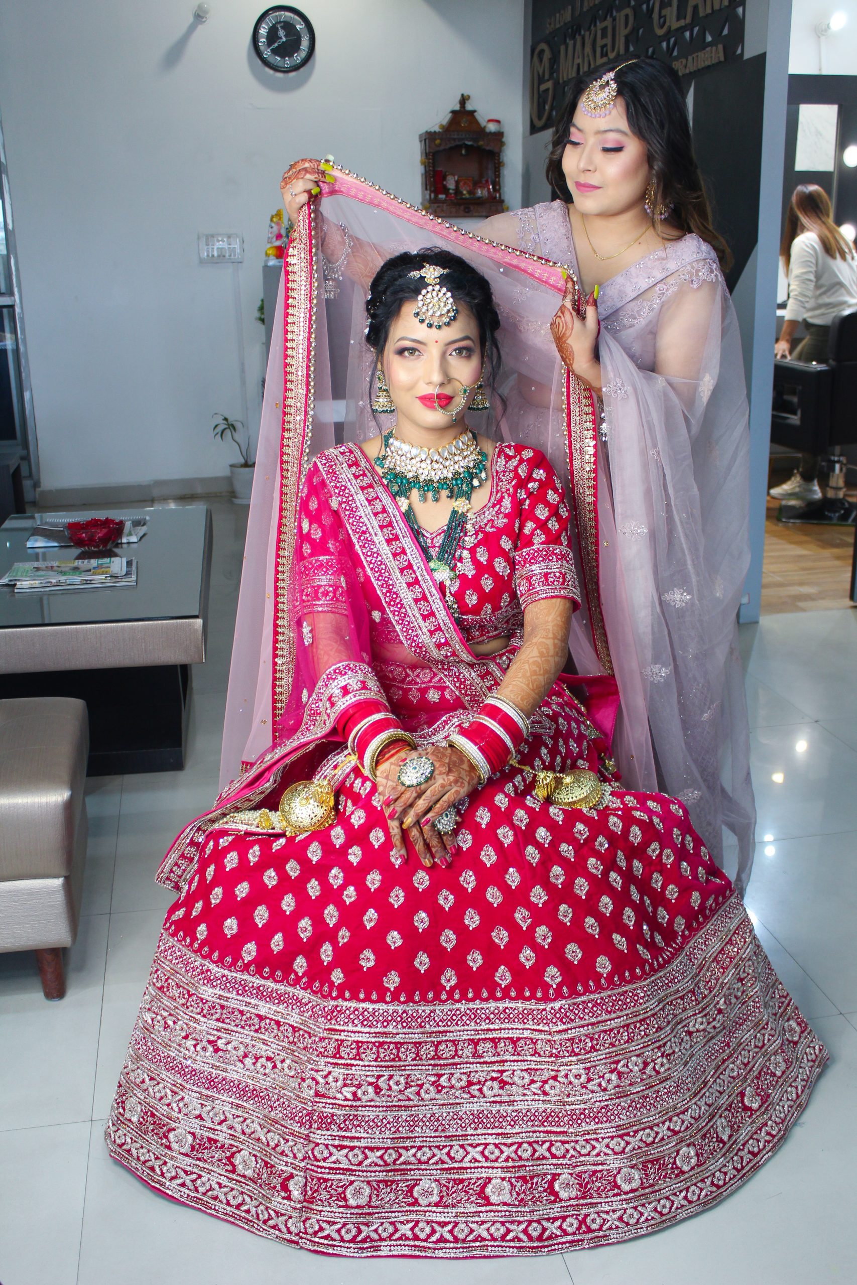 Red Indian bridal lehenga with intricate embroidery on Craiyon